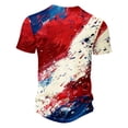 thumbnail image 4 of IROINNID Big and Tall T Shirts for Men, Indenpence Day Lightweight Thin Basic V-Neck Botton Festive Printed Summer Blouses for Men, 4 of 5