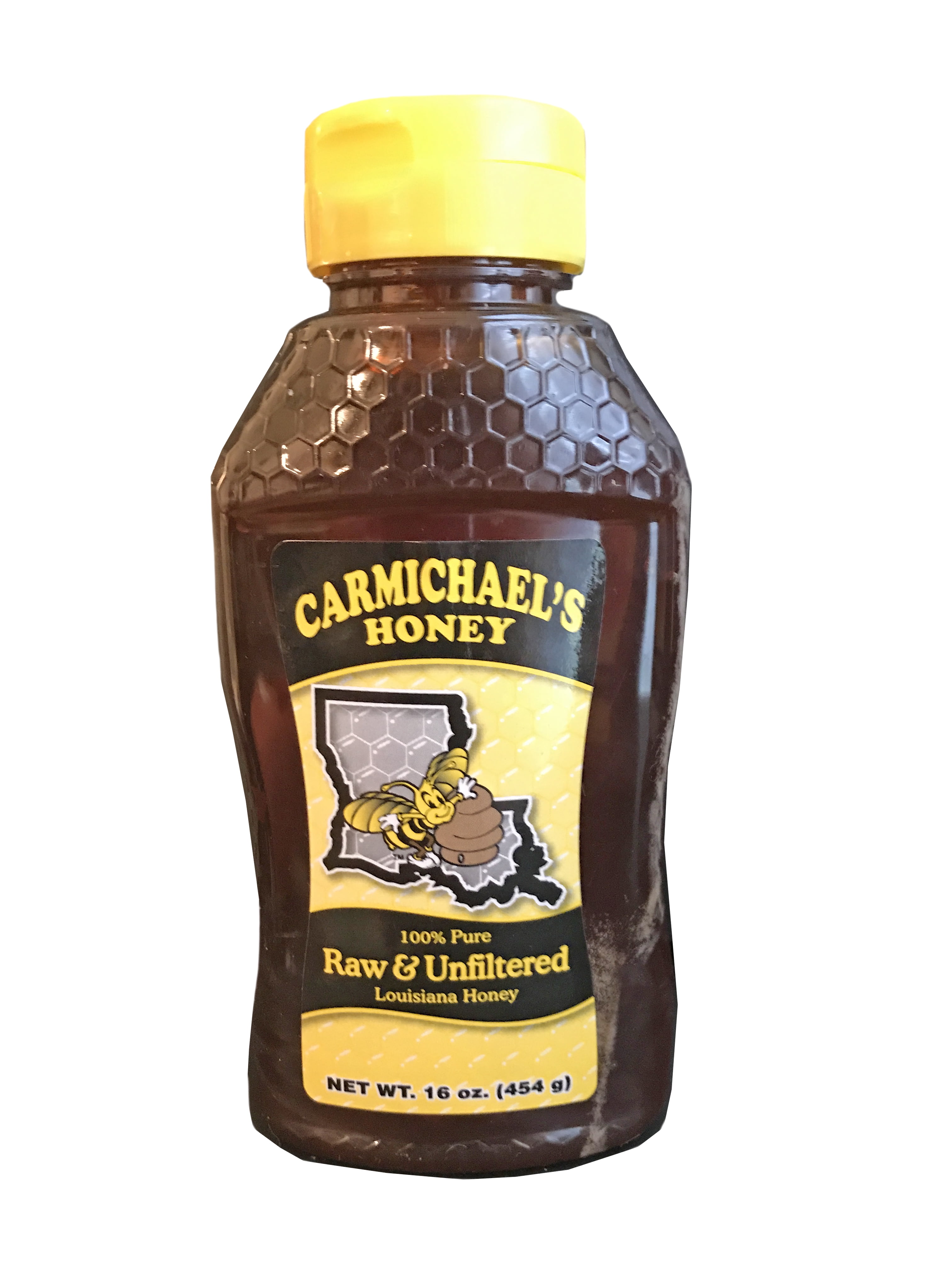 Carmichael's Honey Raw and Unfiltered 16oz Plastic Squeeze Bottle