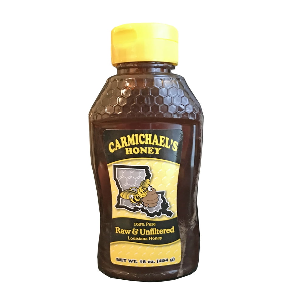 Carmichael's Honey Raw and Unfiltered 16oz Plastic Squeeze Bottle