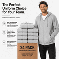 thumbnail image 2 of BILLIONHATS 24 Pack Heather Gray Adult Full Zip Hoodie Fleece Zip Up Sweatshirts, Soft Cotton Blend Casual Hoodie for Men, Women (X-Large), 2 of 8