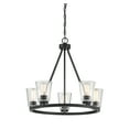 thumbnail image 3 of Matte Black Five Light Chandelier from the Calhoun Collection, 3 of 6