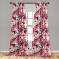 thumbnail image 4 of Ambesonne Floral Nature Print Curtains, Flowers Spring, Pair of 28"x63", Pale Pink Grey Pink Green, 4 of 5