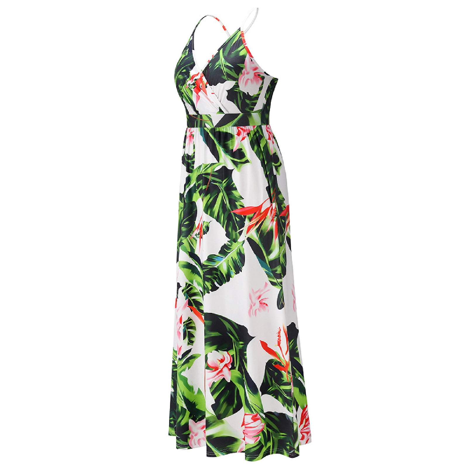 Bohemian Floral Women's Summer Dress Sexy Backless V-Neck Suspender Long Dress for Women