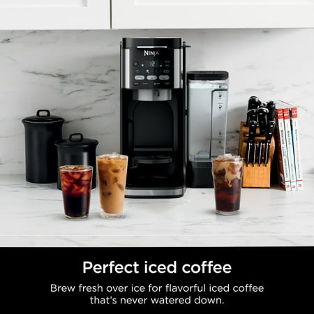 Ninja - DualBrew Hot & Iced Coffee Maker, Single-Serve, compatible with K-Cups & 12-Cup Drip Coffee Maker - Black/Stainless Steel