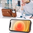 thumbnail image 4 of ShellTech Phone Case for iPhone 12/12 pro case with Strap Wallet for Women with Card Holder,Brown, 4 of 10