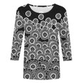 thumbnail image 4 of Birdeem Blouse Mode Femme Manches Trois-Quarts Col Rond Rétro Imprimé de Pâques Ample, 4 of 4