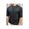 thumbnail image 1 of Camiseta de algodón de manga corta para hombre y mujer, transpirable, con hombros caídos, cuello redondo y estampado elegante en el pecho, tela preencogida para gimnasio, exteriores, playa, ropa infor, 1 of 6