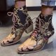 thumbnail image 2 of NECHOLOGY Botas Mujer Adulto Femenino Zapatos Botines de mujer Botas bordadas Zapatos Tacón en punta Botas de punta retro Mujer Botas de gamuza con cordones para mujer (Black, 5.5), 2 of 7