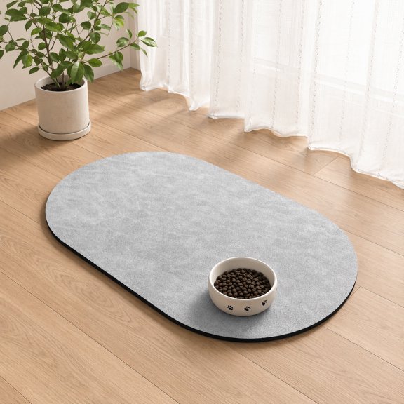 Absorbent Dog Food Mat for Food and Water Bowl, Quick Dry Pet Feeding Mat with Waterproof Non-Slip Backing, Washable Dog Water Bowl Mat for Messy Pets