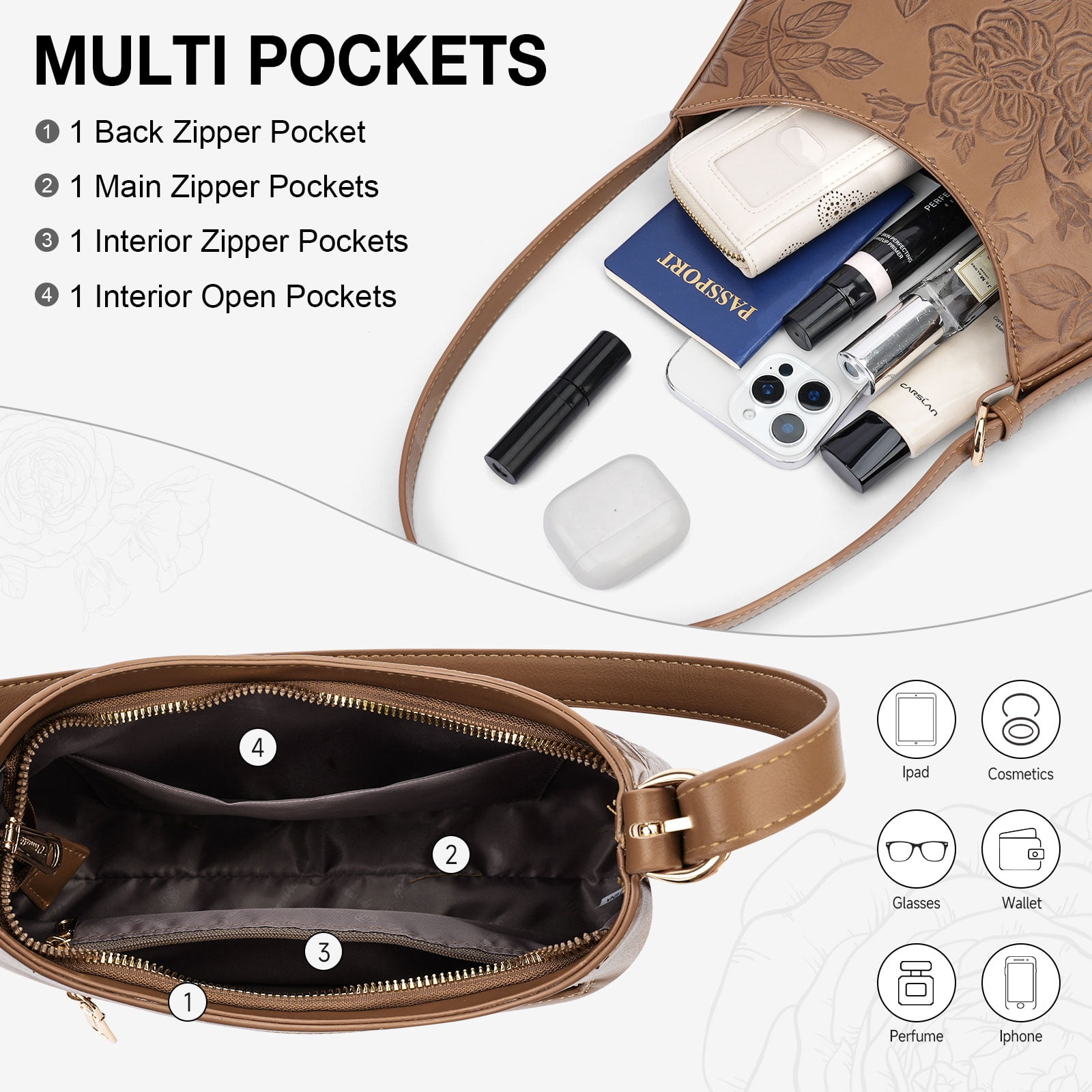 APHISON Fashion Backpack Single Shoulder Bag For Women, Ladies Crossbody Bag Handbag With Retractable Shoulder Strap, Suitable For Travel
