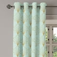 thumbnail image 2 of Ambesonne Art Deco Grommet Curtain, Minty Vintage Line Shells, 50"x96", Mint Green Sand Brown, 2 of 5