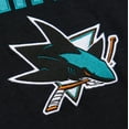 thumbnail image 4 of Men's Mitchell & Ness  Black/Teal San Jose Sharks Legendary Slub Raglan Long Sleeve T-Shirt, 4 of 5