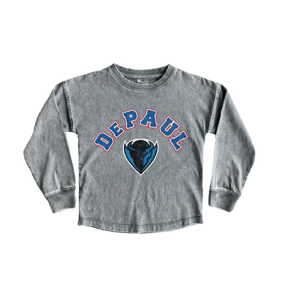 Youth Gameday Couture Gray DePaul Blue Demons Faded Wash Pullover Top