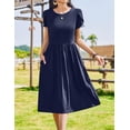 thumbnail image 3 of Vestido Zeagoo Summer para mujer Aline Flowy Azul Marino XXL, 3 of 6
