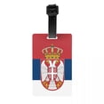 thumbnail image 1 of Custom Serbia Flag Luggage Tag Privacy Protection Baggage Tags Travel Bag Labels Suitcase, 1 of 1