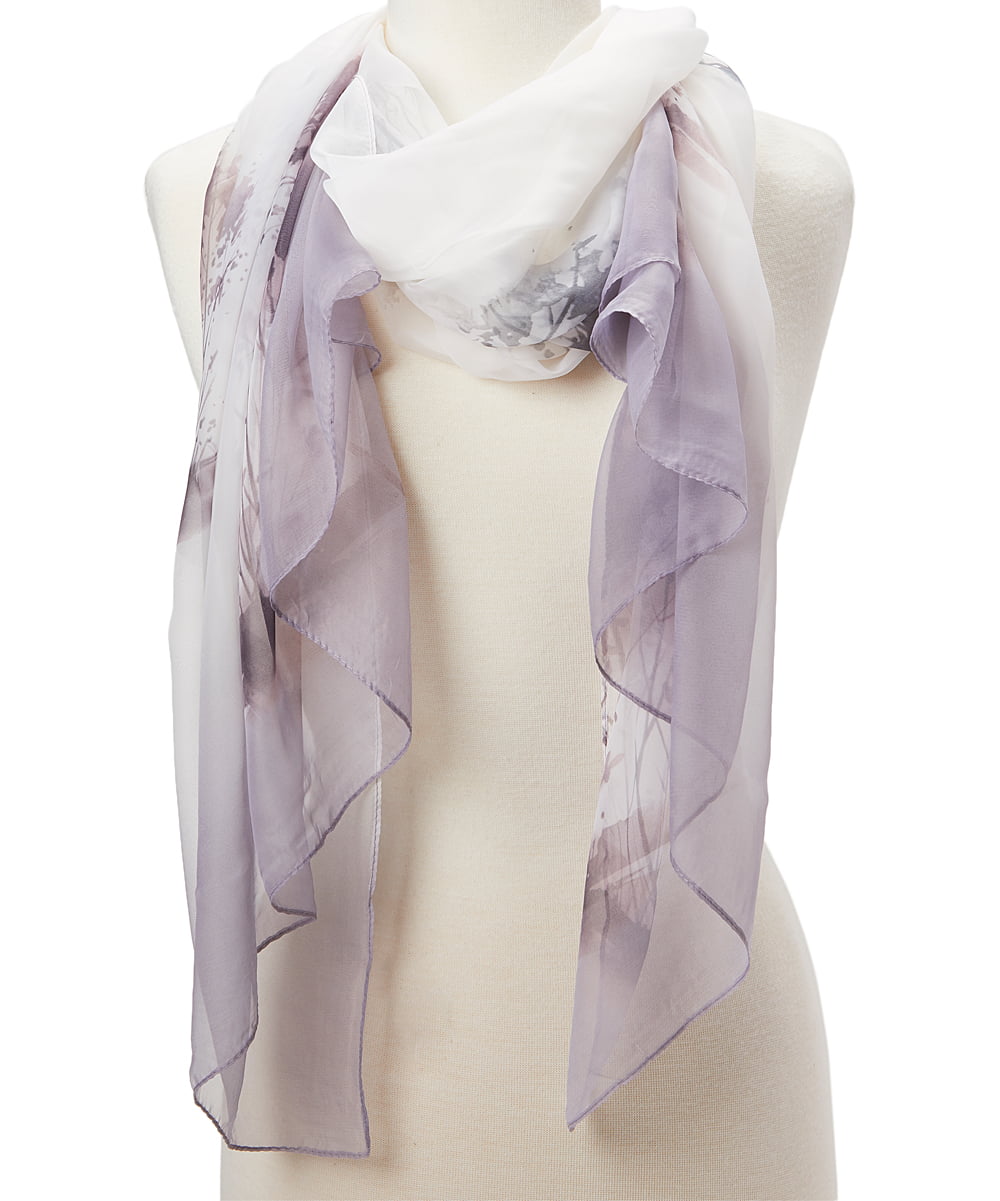 Anatelier Summer Scarf blue-white abstract pattern business style Accessories Scarves Summer Scarfs 