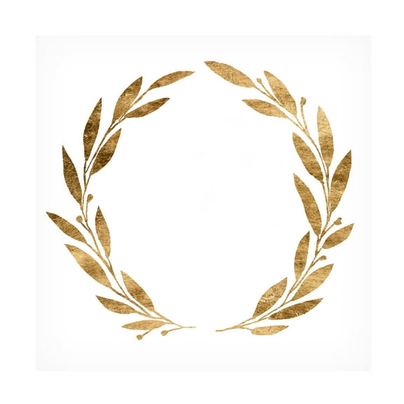 Annie Warren 'Wreath in Gold III' Canvas Art