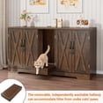 thumbnail image 5 of Blotout 59" Large Cat Litter Box Enclosure for 2 Cats with Power Outlets, Litter Box Furniture Hidden with Double Room, Wooden Cat Washroom Furniture with Lockable Door, Cats House, Brown, 5 of 10