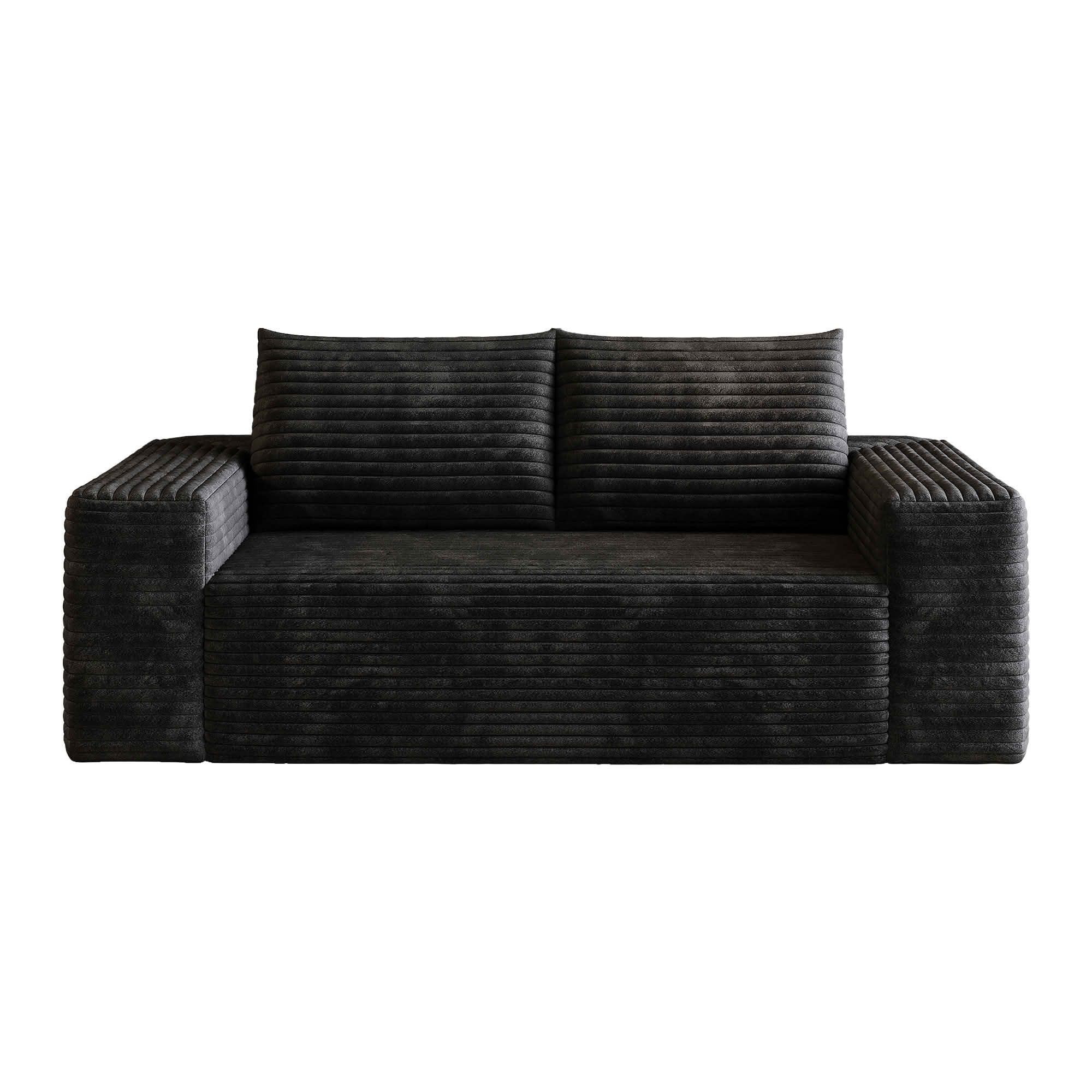 MAYEERTY 63 Inch Corduroy Loveseat Sofa, Deep‑Seat 2‑Seater Couch, No Assembly Required for Living Room Bedroom Apartment Conference Room
