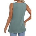 thumbnail image 5 of MOSHU Womens Tank Tops Eyelet Sleeveless Tops for Women Dressy V Neck Babydoll Tank Tops Flowy Summer Shirts, 5 of 9