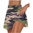 thumbnail image 2 of Falda pantalón activa para mujer, falda de tenis plisada elástica atlética para correr, Golf, entrenamiento, pantalones cortos de Fitness con estampado de camuflaje, 2 of 5