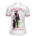 thumbnail image 3 of Custom Name Golf Genie Swing Swear Repeat Women's Polo Shirt S-5XL, 3 of 7