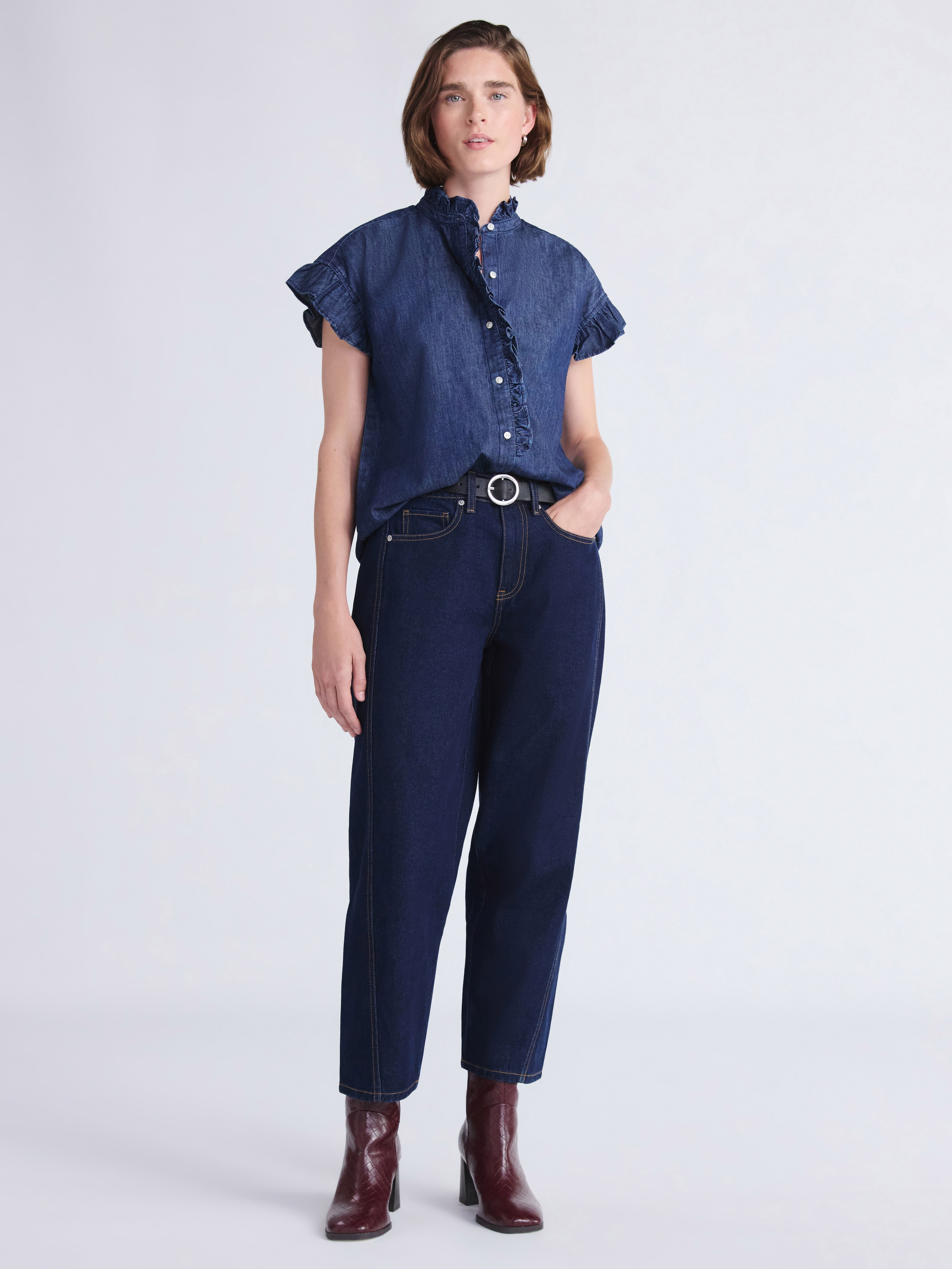 Free Assembly Women's and Women's Plus Barrel Ankle Jeans, 27" Inseam, Sizes 0-26