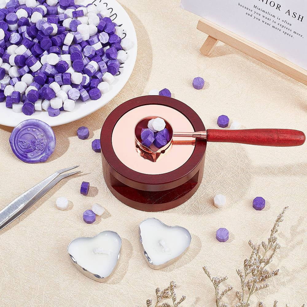 DIY Stamp Making Kits Including Seal Stamp Wax Stick Melting Pot Holder Wax Sticks Melting Spoon Paraffin Candles and Beading Tweezer 0.9cm 511pcs/set