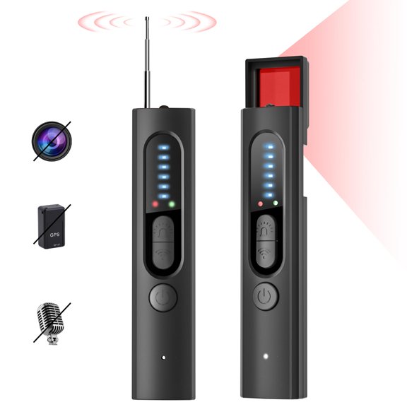 Hidden Camera Detector Spy Camera Finder for Hotels, RF Detectors for Travel Portable, 5 Levels Sensitivity 3 Modes, Camera Detector for Hotels, Home, Office, Black