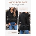 thumbnail image 3 of Asyoly Women Chiffon Blouse Swiss Dot Long Sleeve Button Down Casual Shirt Tops, 3 of 7
