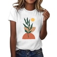 thumbnail image 2 of Puntoco Mujer Casual Sexy Moda Verano Cuello Redondo Camiseta Impreso Manga Corta Tops Blusa Puntoco Puntoco-8491, 2 of 6