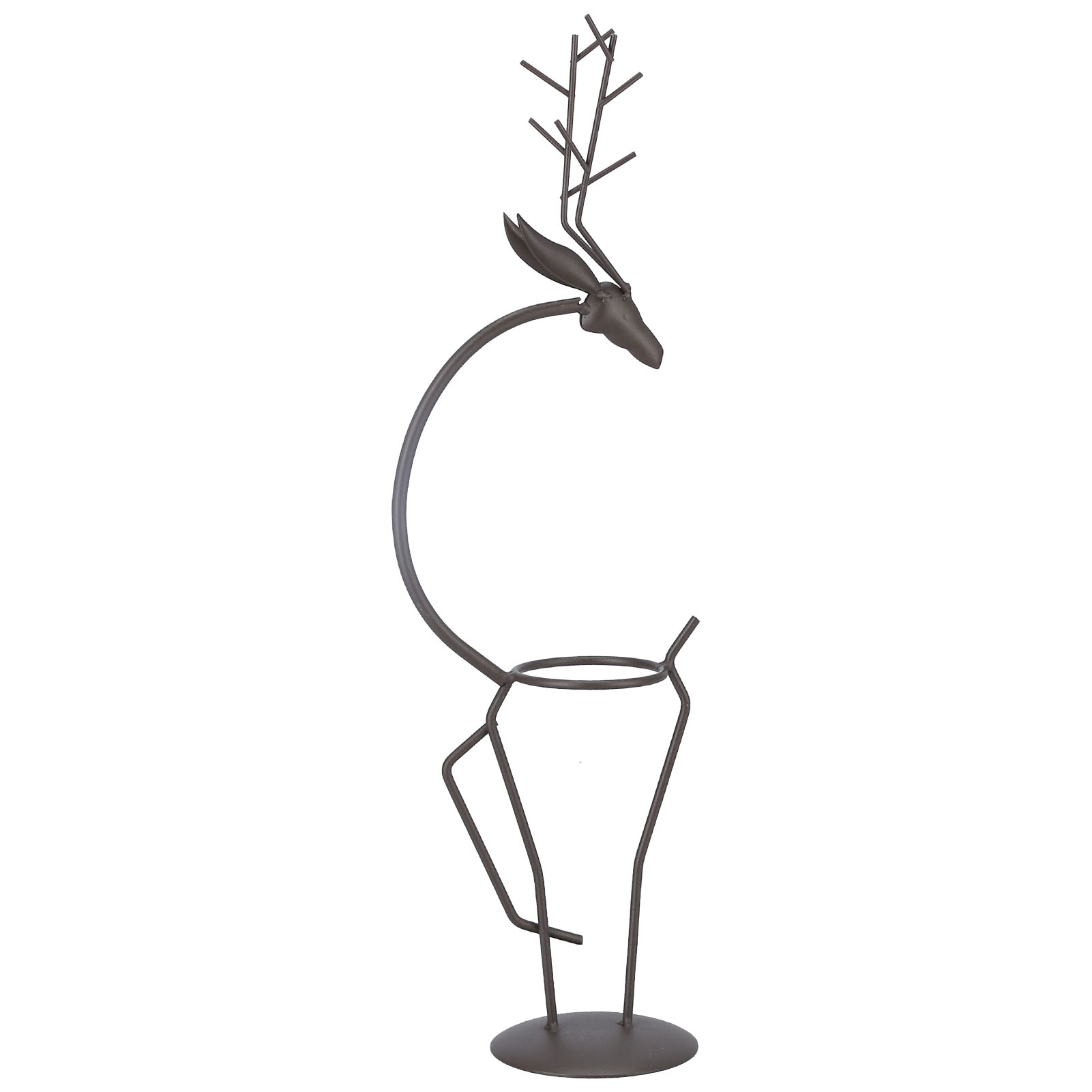 2024 Deer Shape Wrought Iron Plant Stand Transparent Glass Hydroponic ...