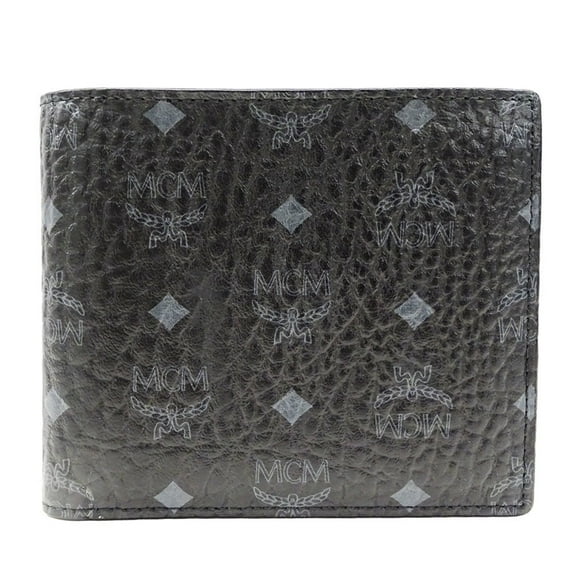Pre-Owned MCM Men's Visetos Bi-fold Wallet with Coated Canvas Black MXSAAVI01BK001... (Fair)