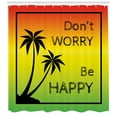 thumbnail image 3 of Ambesonne Rasta Shower Curtain, Positive Music Lettering, 69"Wx84"L, Lime Green Yellow Black, 3 of 3