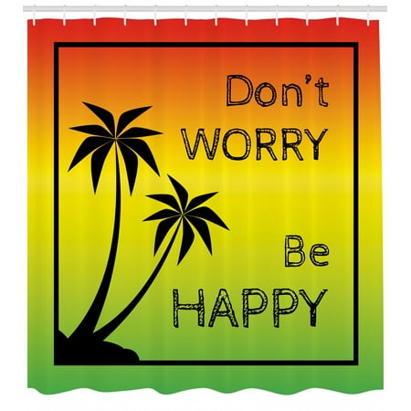 Rasta Shower Curtain Don T Worry Be Happy Music Quote Of Iconic
