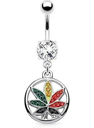 Weed plant shop belly button rings