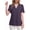 Purple, variant on Women's Dressy Casual Shirts Short Sleeve V Neck Work Blouse Business Casual Summer Chiffon Tops Blue XXL