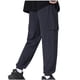 thumbnail image 3 of Pantalones largos para hombre, con cordón, bolsillos grandes, color liso, con movimiento, pantalones casuales altos, pantalones deportivos fáciles de atar en los pies, pantalones de poliéster para hom, 3 of 4