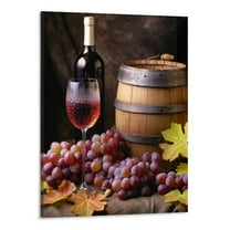 Creowell Kitchen Canvas Wall Art Coffee and Red Wine Paintings Vintage Farmhouse Pictures Bread Fruit Artwork Prints Framed for Dinning Room Bar Home Wall Decor  Ready to Hang 16x20Inch
