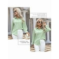 thumbnail image 6 of Button Down Shirts for Women Cotton Dress Shirts Collared Long Sleeve Wrinkle Free Blouse Tops Light Green XL, 6 of 8