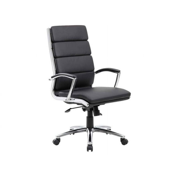 Boss Office Products CaressoftPlus High Back Office Executive Chair with Casters, Black
