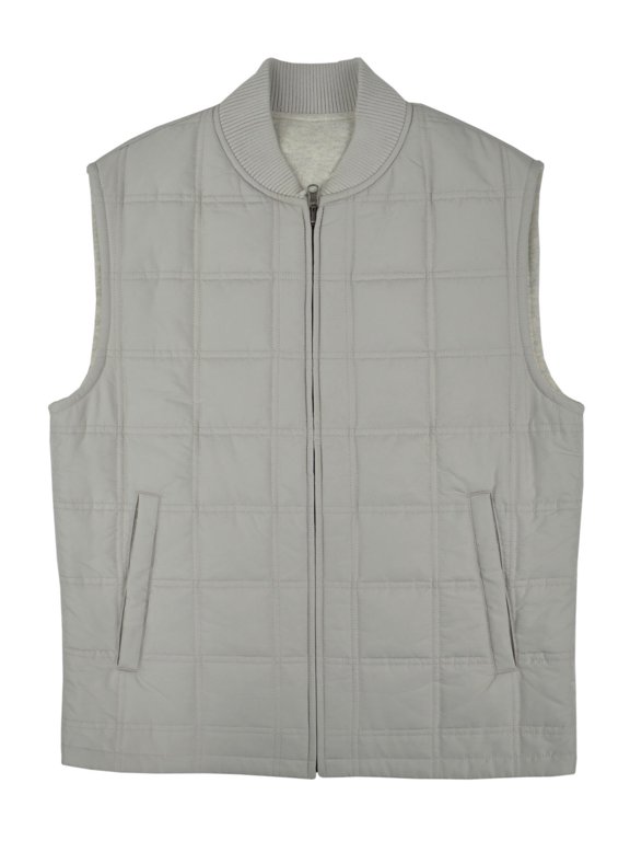 New 7197-2 Brooks Brothers Mens Heather Gray Reversible Quilted Vest Jacket Small S