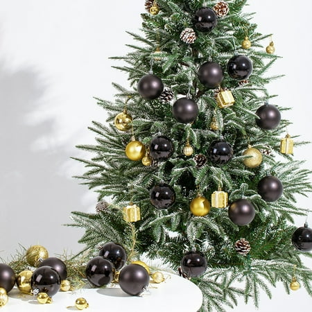 

Hadanceo 1 Box Black Tear Resistant Christmas Balls Pendant Plastic Delicate Craft Festival Balls Pendants Home Decor