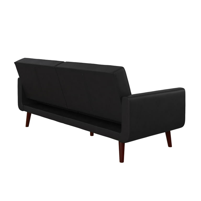 Black leather futon walmart discount