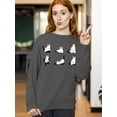thumbnail image 2 of Ghost Cats Hiding Sheets Halloween Costume Pet Lovers Crewneck Sweatshirt, M, Charcoal, 2 of 6