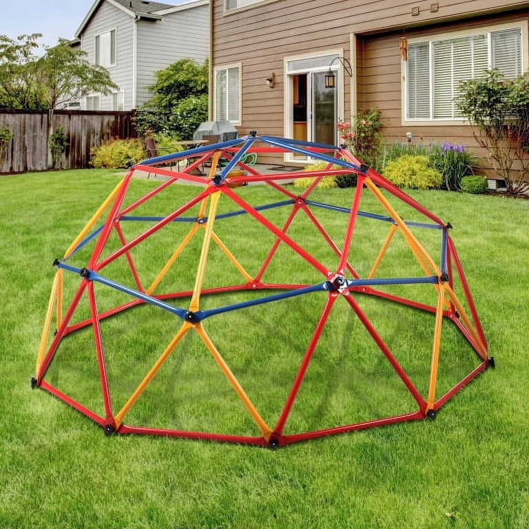 10FT Climbing Dome For Kids – Outdoor Jungle Gym With Slide, Holds 800LBS, Ages 3-10