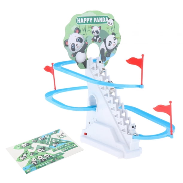 Panda juguetes de escalada para niños juguete eléctrico Motor actividad juguete luces LED intermitentes montaña rusa Panda eléctrico para regalos de 3 pandas