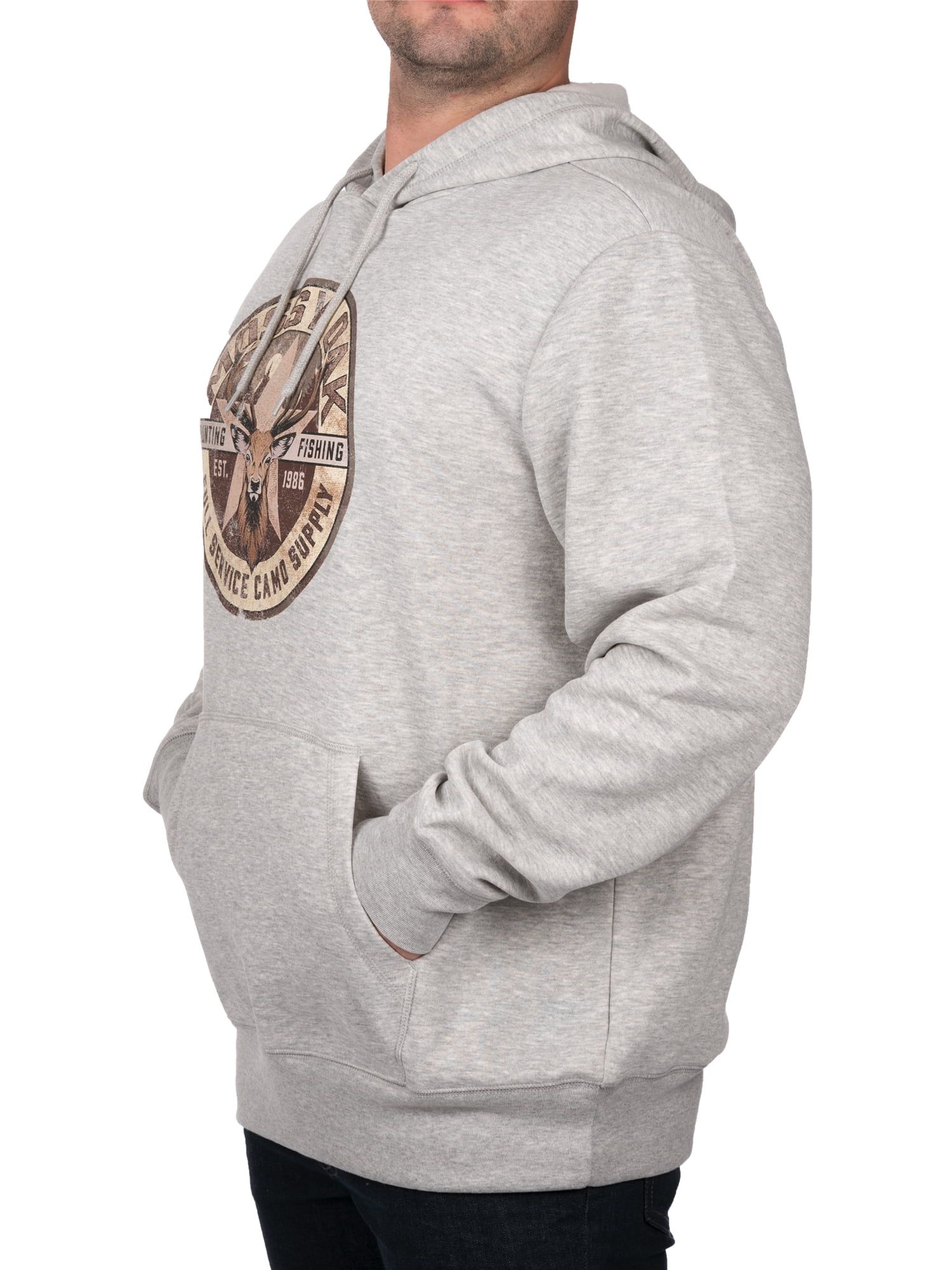 Vintage Mossy Oak Heather Grey Gas V2 Men's Graphic Hoodie