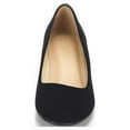 thumbnail image 5 of Dream Pairs Women's Mid Wedge Heel Pump Shoes Debbie color BLACK/SUEDE size 7.5 Wide Available, 5 of 7