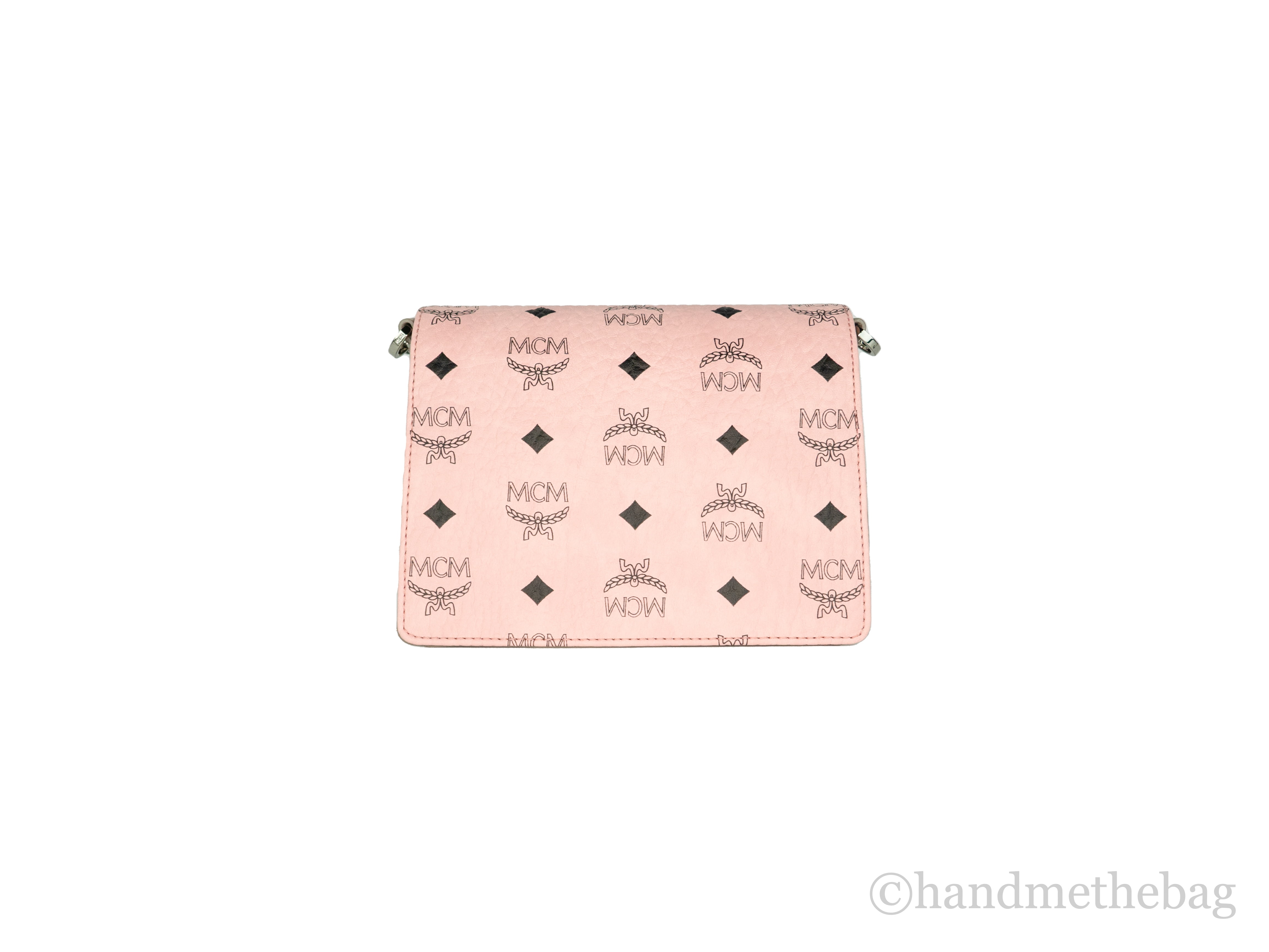 MCM Signature Soft Pink Diamond Logo Leather Mini Flap Lock